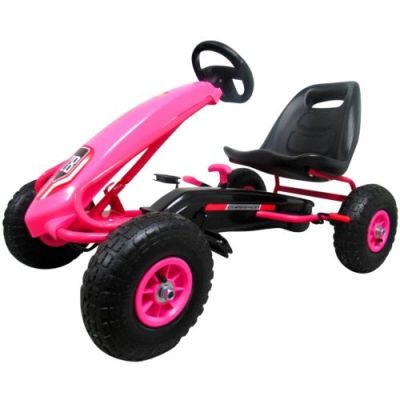 Kart cu pedale gokart, 3-7 ani, roti gonflabile, g4 r-sport - roz edeedihp-003droz