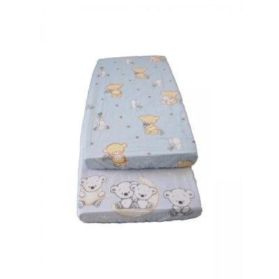 Cearceaf Imprimat cu Elastic Albastru 120X60  00005630