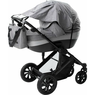 Parasolar cu laterale pentru landou si carucior, Copertina protectie UPF 50+ cu fereastra, Usor reglabil, Rezistent la apa, FreeON, Gri BYN47122