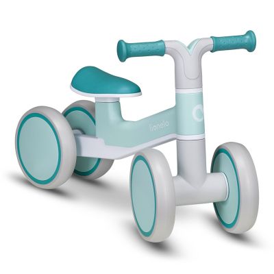 Lionelo - Bicicleta fara pedale Villy, Cu 4 roti, Din spuma EVA si TPR, Stabila, Manere moi, antiderapante, 12- 36 luni, Sustine pana la 30 kg, Certificata EN 71-1:2014, EN 71-2:2011, EN 71-3:2019, Verde turcoaz BYNLOE-VILLY_ GREEN_TURCOISE