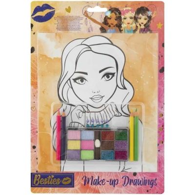 Carte de colorat Make-up Drawings Besties Grafix GR140011 BBJGR140011_Initiala