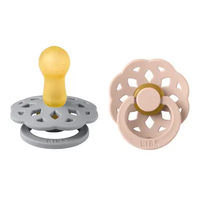 Bibs - set 2 suzete boheme latex, tetina rotunda, 6 luni +-cloud/blush bbb240105