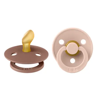 Bibs - set 2 suzete colour latex, tetina anatomica, 0 luni +-blush/woodchuck  bbb2111421