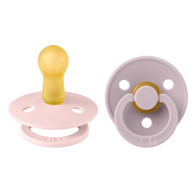 Bibs - set 2 suzete colour latex, tetina rotunda, 6 luni +-blossom/dusky lilac bbb120416