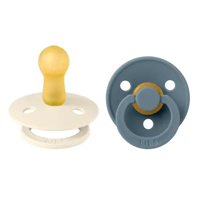 Bibs - set 2 suzete colour latex, tetina rotunda, 6 luni +-ivory/petrol bbb120367