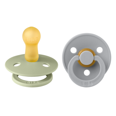 Bibs - set 2 suzete colour latex, tetina rotunda, 6 luni +-sage/cloud bbb120262