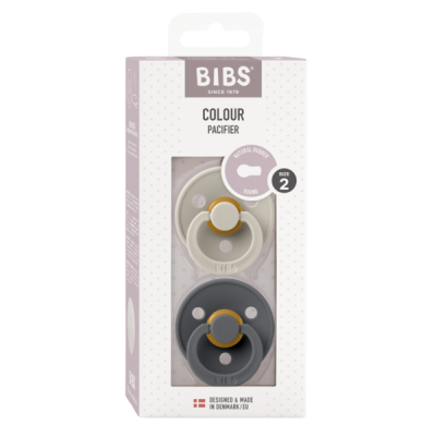 Bibs - set 2 suzete colour latex, tetina rotunda, 6 luni +-sand/iron bbb120381