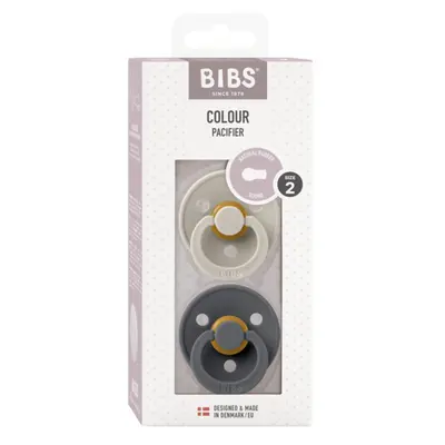 Bibs - set 2 suzete colour latex, tetina rotunda, 6 luni +-sand/iron bbb120381