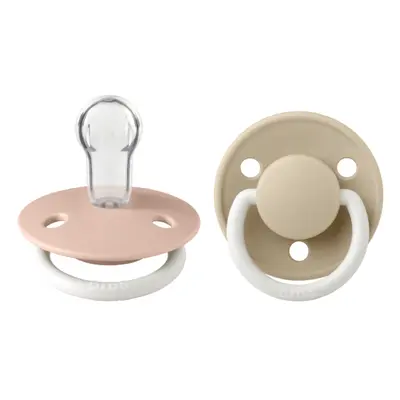 Bibs - set 2 suzete fosforescente  de lux glow silicon, tetina rotunda, marime universala-blush/vanilla bbb150216