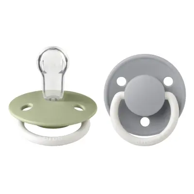 Bibs - set 2 suzete fosforescente de lux glow silicon, tetina rotunda, marime universala-sage/cloud bbb150217
