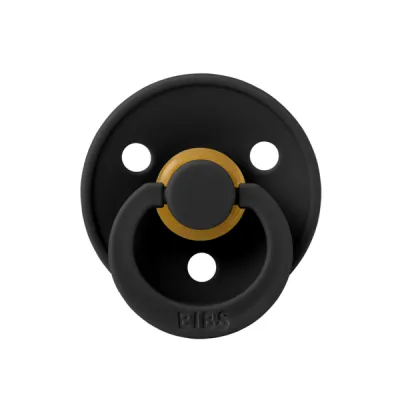 Bibs - suzeta colour latex, tetina rotunda, 0 luni +-black bbb100210c