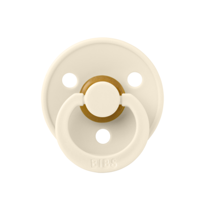 Bibs - suzeta colour latex, tetina rotunda, 0 luni +-ivory bbb100216c