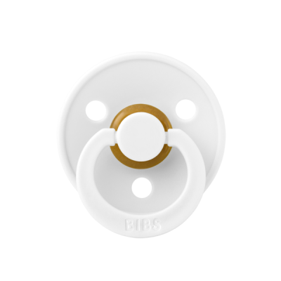 Bibs - suzeta colour latex, tetina rotunda, 0 luni +-white bbb100211c