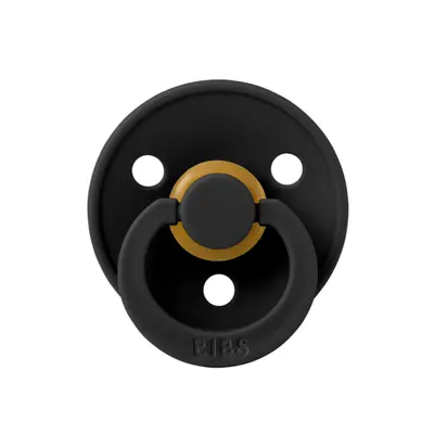 Bibs - suzeta colour latex, tetina rotunda, 6 luni +-black bbb200210c