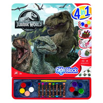 JURASSIC WORLD SET PENTRU DESEN GIGA BLOCK 4 IN 1 VIV1023-62745