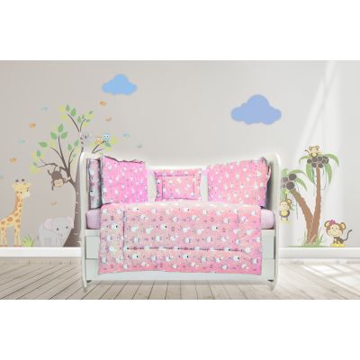 Lenjerie MyKids Dancing Bunny Roz 4+1 Piese 120x60 00081945