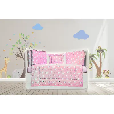 Lenjerie MyKids Dancing Bunny Roz 4+1 Piese 120x60 00081945