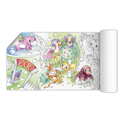 Poster de colorat - la zoo
