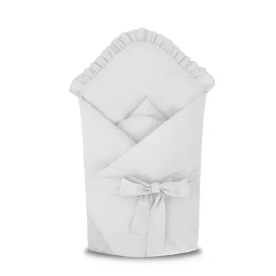 MimiNu - Paturica de infasat cu volanase, Cu multiple utilizari, Cu inchidere cu panglica, Dimensiune 75x75 cm, Din bumbac certificat Oeko Tex Standard 100, Cu Volanase, Colectia Royal, Grey BYN6426972022866