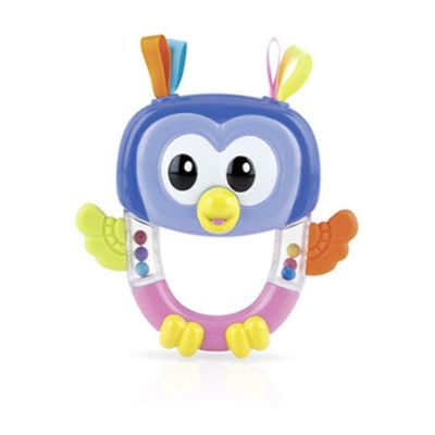Nuby - Jucarie pentru dentitie zornaitoare, Bufnita, Fara BPA, 3+ luni, Multicolor BYNID686-o
