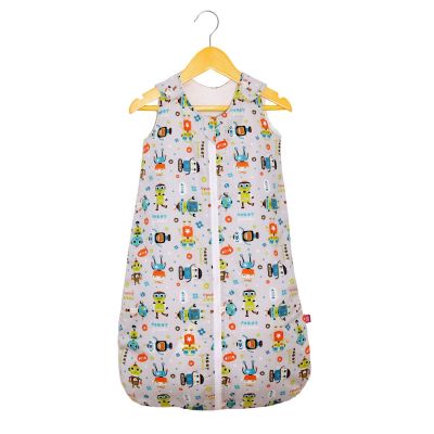 Sac de dormit copii, Robot Friends, din bumbac, 130 cm, 0.5 tog - Vara KDEV13005ROBFR