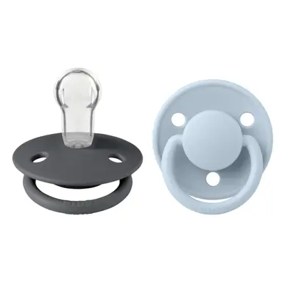 Bibs - set 2 suzete de lux silicon, tetina rotunda, marime universala-iron/baby blue bbb150212