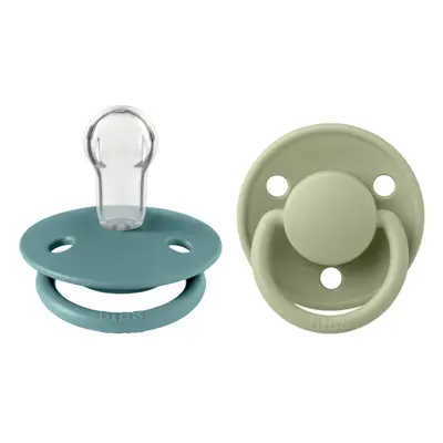 Bibs - set 2 suzete de lux silicon, tetina rotunda, marime universala-island sea/sage bbb150226