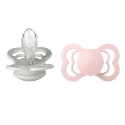 Bibs - set 2 suzete supreme silicon, tetina simetrica, 6 luni +-haze/blossom bbb260352