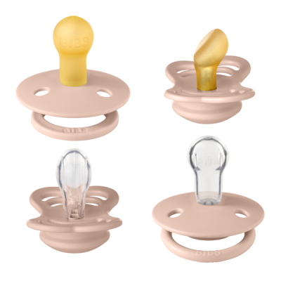 Bibs - set 4 suzete try-it collection 0 luni +-blush bbb91341