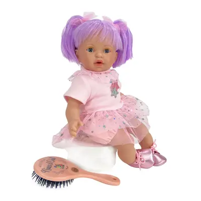 Papusa Artizanala cu miros de vanilie - Alex Star cu par mov (40 cm - ambalata in cutie deluxe) TSG1542