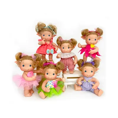 Papusa Artizanala cu miros de vanilie - Colectia Duendy cu par (24 cm) TSG314