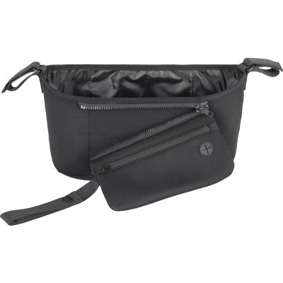 Petite&Mars - Organizator carucior, Cu buzunar frontal detasabil, Dimensiune universala, 31.5x19.5x9.5 cm, Atasare usoara cu Velcro, Negru BYN847900