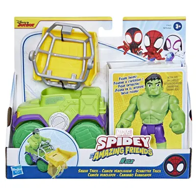 SPIDEY PRIETENII EXTRAORDINARI SET MASINUTA SI FIGURINA SI ACCESORIU HULK VIVF6776_F7457