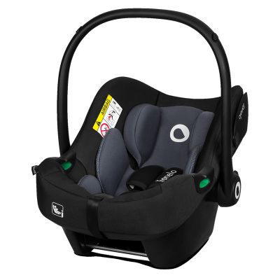 Lionelo - Soica auto i-Size Astrid, 0-13 Kg, 40-87 cm, Cu maner si capotina reglabile, Cu protectie laterala avansata, Salteluta confortabila , Conform cu standardul european de securitate R129, Negru/Gri BYNLO-ASTRID_I-SIZE_BLACK_GREY