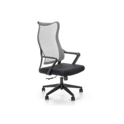 Scaun birou cu mesh hm loreto, ergonomic, suport lombar, baza polipropilena, mecanism de balans, inaltime reglabila, material respirabil, 100 kg, negru drm9906