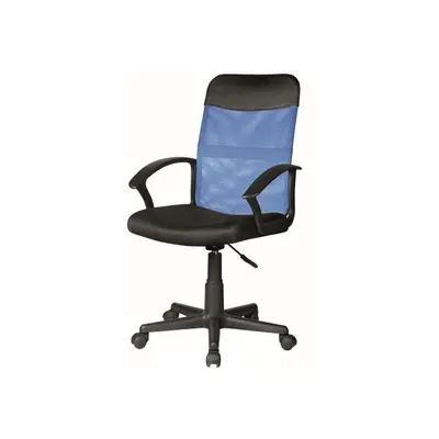 Scaun birou sl q702, mesh, inaltime reglabila, mecanism de balans, roti pivontante, ergonomic, suport lombar, albastru/negru drm8819