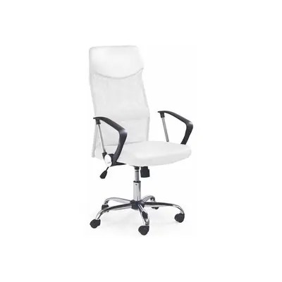 Scaun birou hm vire, mesh, ergonomic, tetiera cu piele ecologica, inaltime ajustabila, mecanism balansare, rotire 360 ˚, 100 kg, alb drm2805