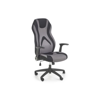 Scaun directorial hm jofrey, gaming, tapiterie stofa, cadru polipropilena, mecanism de balans, cotiere incluse, 100 kg, gri/negru drm8798