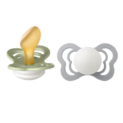 Bibs - set 2 suzete fosforencente couture glow latex, tetina anatomica, 6 luni +-sage/cloud bbb1810318