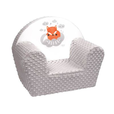 Fotoliu din burete pentru copii, Din tesatura minky, Fox, New Baby, 9 luni - 5 ani, Cu Husa detasabila, Gray BYN37888