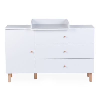Comoda Childhome Wonder White 137x75x93 cm cu masa de infasat ERFCH-KO4DWW