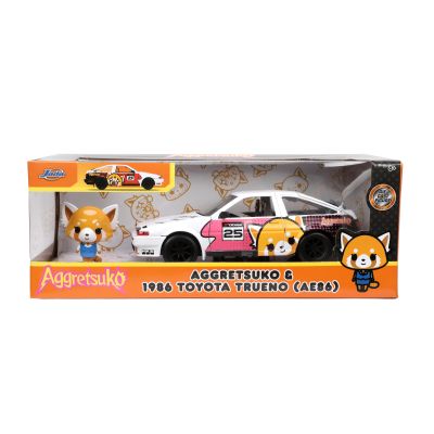 JADA AGGRETSUKO SET MASINUTA METALICA SI FIGURINA AGGRETSUKO SI TOYOTA TRUENO SCARA 1:24 VIV253255056