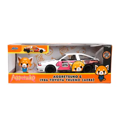 JADA AGGRETSUKO SET MASINUTA METALICA SI FIGURINA AGGRETSUKO SI TOYOTA TRUENO SCARA 1:24 VIV253255056