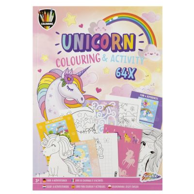 Carte de colorat cu activitati - unicorn