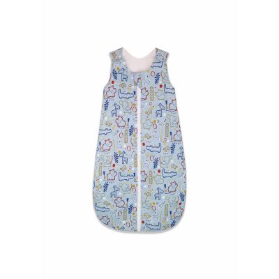 Sac de dormit copii, Circul Animalelor bleu, din bumbac, 70 cm, 1.5 tog KDEA7015CIA