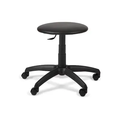 Scaun laborator operational, rotativ, baza polipropilena, piele ecologica, inaltime ajustabila, 100 kg, negru drm169