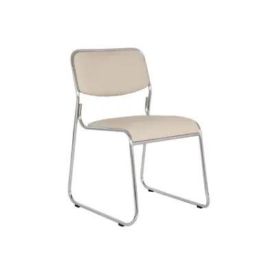 Scaun vizitator gn emil, piele ecologica, cadru metalic cromat, stivuibil, 100 kg drm685