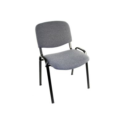 Scaun vizitator felicia, cadru metalic, tapitat cu stofa, stivuibil, 120 kg, gri/negru drm167