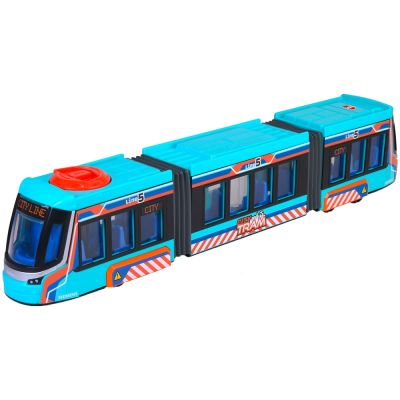 Tramvai dickie toys siemens city tram 41,5 cm albastru hubs203747016