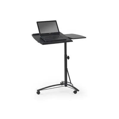 Birou pentru laptop hm b14, inaltime reglabila, unghi inclinare ajustabil, cu roti, cadru metalic, mdf, 73x40x63-93 cm, negru drm4170